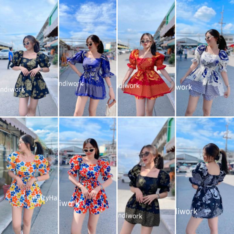 เซต2ชิ้น ชุดเซตเสื้อ+กางเกงขาสั้น มี20กว่าแบบ🐚ผ้าฝ้ายเนื้อหนา แขนฟองๆใส่สบาย PattyHandiwork