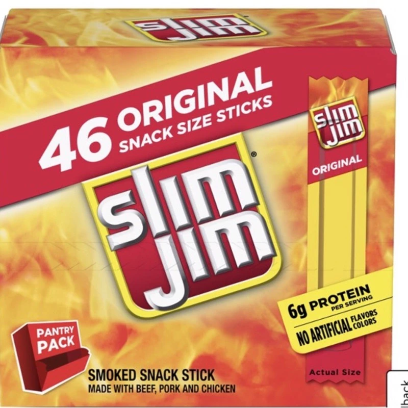 Keto friendlyของพร้อมส่ง แยกขาย SlimJim โปรตีน 6กรัม เนื้อแดดเดียว made in USA