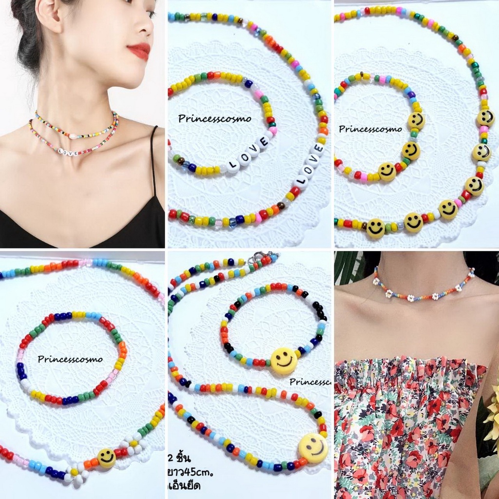 สร้อยคอ+ข้อมือโบฮีเมียนชิคๆน่ารักๆพร้อมส่ง