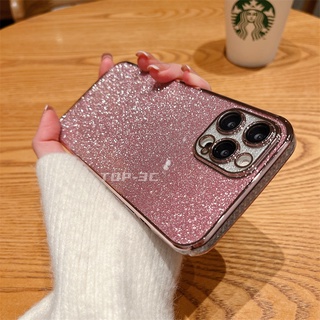 เคสโทรศัพท์มือถือ TPU ลายกลิตเตอร์ พร้อมเลนส์ สําหรับ Iphone 13 12 11 Pro Max Xs Max Xr 8 7Plus