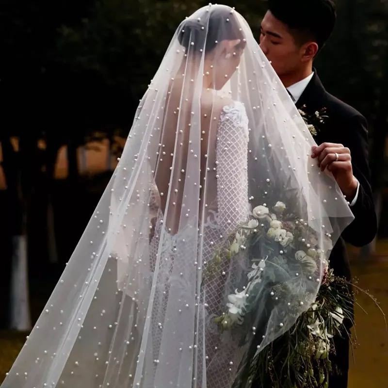 Bridal Veil พร้อมส่งจากไทย เวลเจ้าสาว ผ้าคลุมผมเจ้าสาว สวยอลัง Prewedding เครื่องประดับผมเจ้าสาว ปาร์ตี้สละโสด