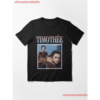 2021 Timothee Chalamet T-Shirt Essential T-Shirt เสื้อยืด ดพิมพ์ลาย ดผ้าเด้ง คอกลม cotton ความนิยม discount Unisex