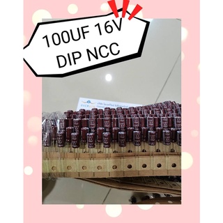 100UF 16V DIP NCC   1 ชุด มี 20 ตัว สินค้ามีในสต็อก พร้อมส่ง