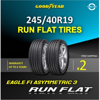 (ส่งฟรี) GOODYEAR 245/40R19 รุ่น EAGLE F1 ASYMMETRIC 3  (2เส้น) ยางใหม่ ปี2022 ยางรถยนต์ รันแฟลต ขอบ19 245 40R19