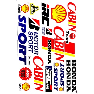 สติกเกอร์ชุดแต่งรถ มอเตอร์ไซค์ บิ๊กไบค์ รถยนต์ Shell Sport HONDA IRC Tire เนื้อPVC เคลือบเงา กันน้ำ กันแดด คุณภาพดี