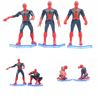 Spider-man โมเดลฟิกเกอร์ PVC รูปสไปเดอร์แมน ของเล่นสะสม เครื่องประดับรถยนต์ 6 ชิ้น