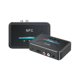 NFC กล่องอะแดปเตอร์ NFC รับเสียงสเตอริโอ ชนิดบลูทูธ ไร้สาย 3.5 มิลลิเมตร AUX RCA เล่นเพลง เสียง ลำโพงในรถยนต์