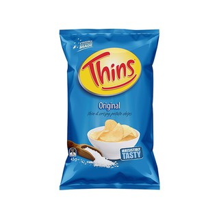 Thins Original Thin &amp; Crispy Potato Chips 45g ทินส์ ออริจินัล มันฝรั่งแผ่นบางกรอบ 45 กรัม แพ็ค 3 ชิ้น