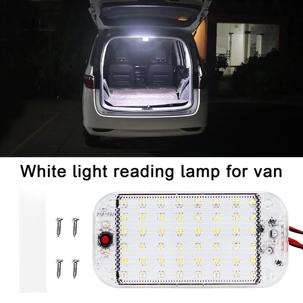 แผงไฟอ่านหนังสือ 48 LED 12V-24V ความสว่างสูง สําหรับติดตกแต่งภายในรถยนต์ รถตู้ รถบรรทุก เรือ รถบ้าน
