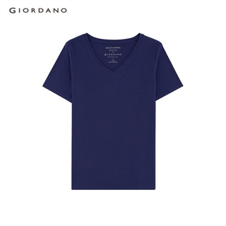 GIORDANO เสื้อยืดผู้หญิง คอวี Womens V-neck Tees 05321248