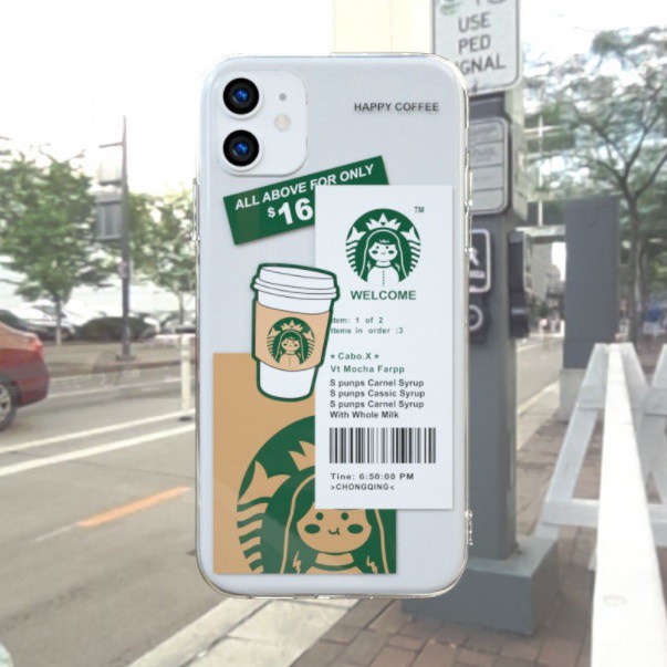 St*rbucks happy coffee พิมพ์ anticrack case samsung a06 4g 5g a15 a05 a05s a04e a23 a33 a54 5g m23 g