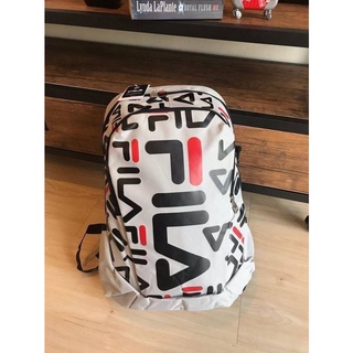 FILA LOGO PRINT BACKPACK กระเป๋าเป้สะพายแบ็คแพค Code:B11D200865 แบรนด์แท้ 100% งาน Outlet