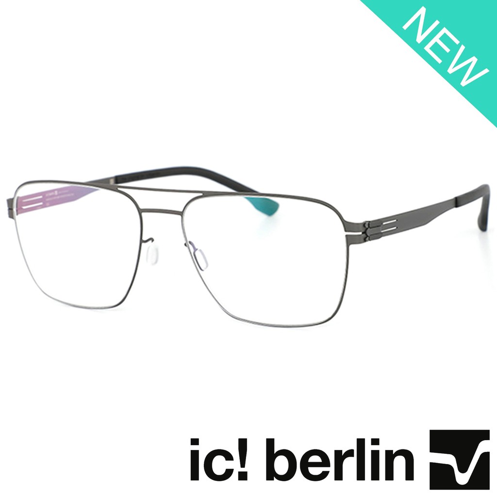 Ic Berlin แว่นตา รุ่น 037 C-2 สีเทา กรอบเต็ม ขาข้อต่อ วัสดุ สแตนเลส สตีล กรอบแว่นตา frame Eyeglass E