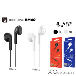 หูฟัง BOROFONE BM40 แจ็ค 3.5 สำหรับโทรศัพท์มือถือ สมอลทอร์ค small talk หูฟังหัวกลม Earphone หูฟังแบน