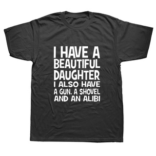 [COD]เสื้อยืด พิมพ์ลาย I Have A Beautiful Daughter Funny Daddy Fathers Day Birthday สําหรับครอบครัวS-5XL