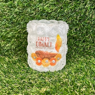 Diwali candle holder - glass / Diwali gifts - เทศกาล ดีปาวลี