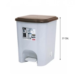 GlobalHouse iClean ถังขยะขาเหยียบเหลี่ยม 15 ลิตร ขนาด 28x31x37 ซม. รุ่น 5647 สีเทา สินค้าของแท้คุณภาพดี