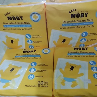 Baby Moby Cotton แผ่นรองซับฉี่แบบใช้แล้วทิ้ง Disposable Pads(10ชิ้น)แพคเก็ตใหม่