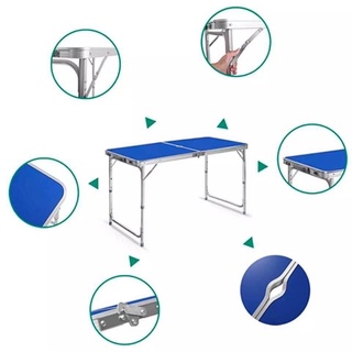 ชุดโต๊ะสนามพับได้พร้อมเก้าอี้พับ 4 ตัว ชุดโต๊ะปิคนิค โต๊ะพับแบบพกพา อุปกรณ์แคมป์ปิ้ง Folding Table with Chairs