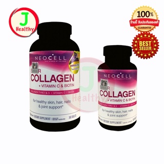 Neocell Super Collagen With Biotin " 90/360 เม็ด " นีโอเซลล์ ไบโอติน (1 ขวด 90/360 เม็ด)