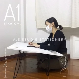 (พรีออร์เดอร์) โต๊ะเขียนแบบ A1 พร้อมติดทีสไลด์ (นั่งพื้น )#รุ่น 2 หน้าโต๊ะลาดเอียงรับกับสรีระร่างกาย