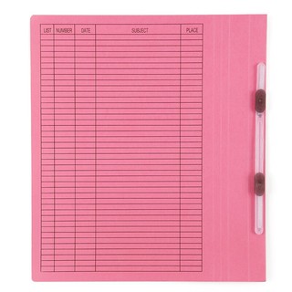 แฟ้มกระดาษสันพับ A4 ลิ้นพลาสติก สีชมพู ใบโพธิ์ 403/A4 folded paper ridge file plastic tongue pink Bodhi leaf 403