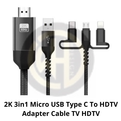 2K 3in1 Micro USB Type C ถึง HDTV Adapter Cable TV HDTV