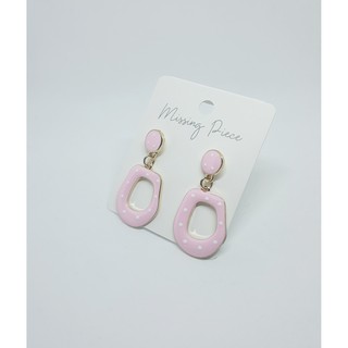 ❤พร้อมส่ง❤ ต่างหูน่ารัก ต่างหูแฟชั่น สีชมพู ลายจุด Pink Pastel ต่างหูเกาหลี เครื่องประดับแฟชั่น ต่างหูยาว ต่างหู