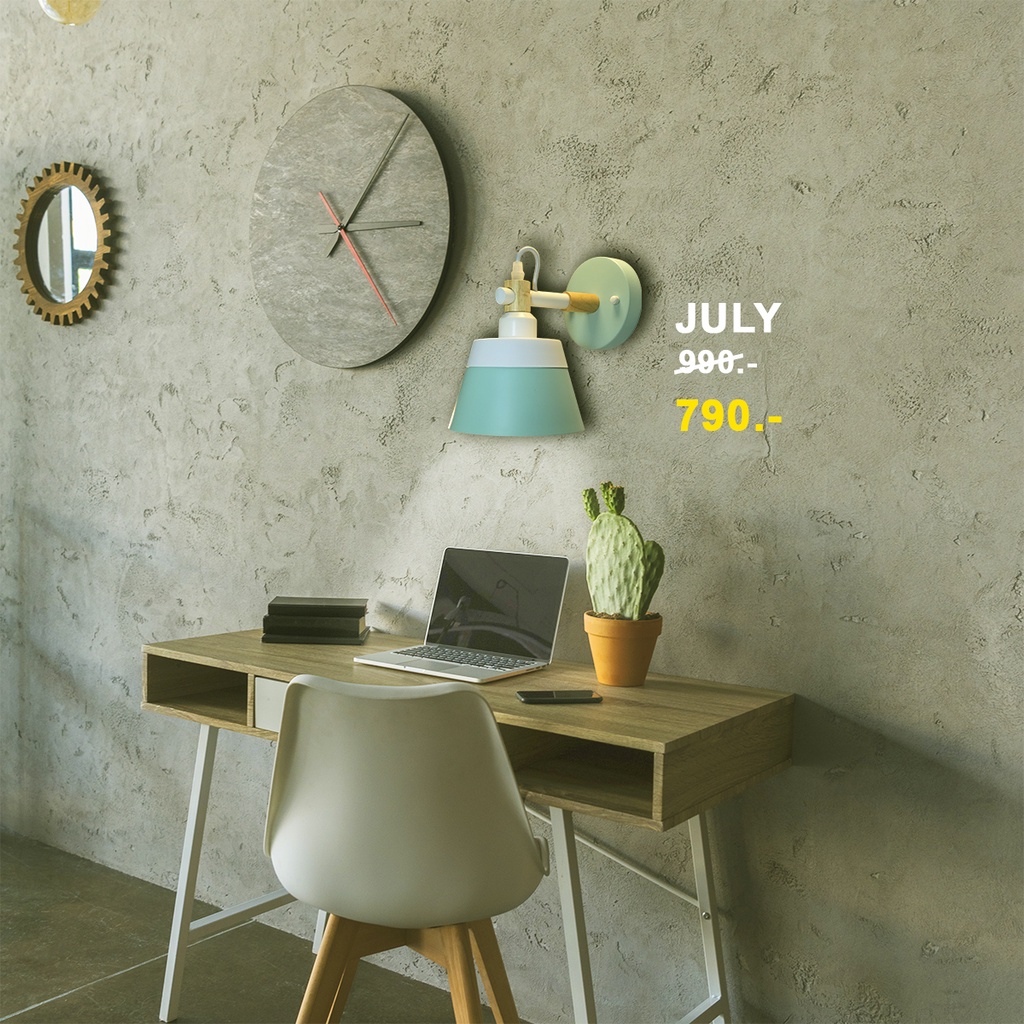 Dento โคมไฟติดผนัง รุ่น JULY (Wall Lamp) ขั้ว 1xE27 สีฟ้า #B-6368/1BL