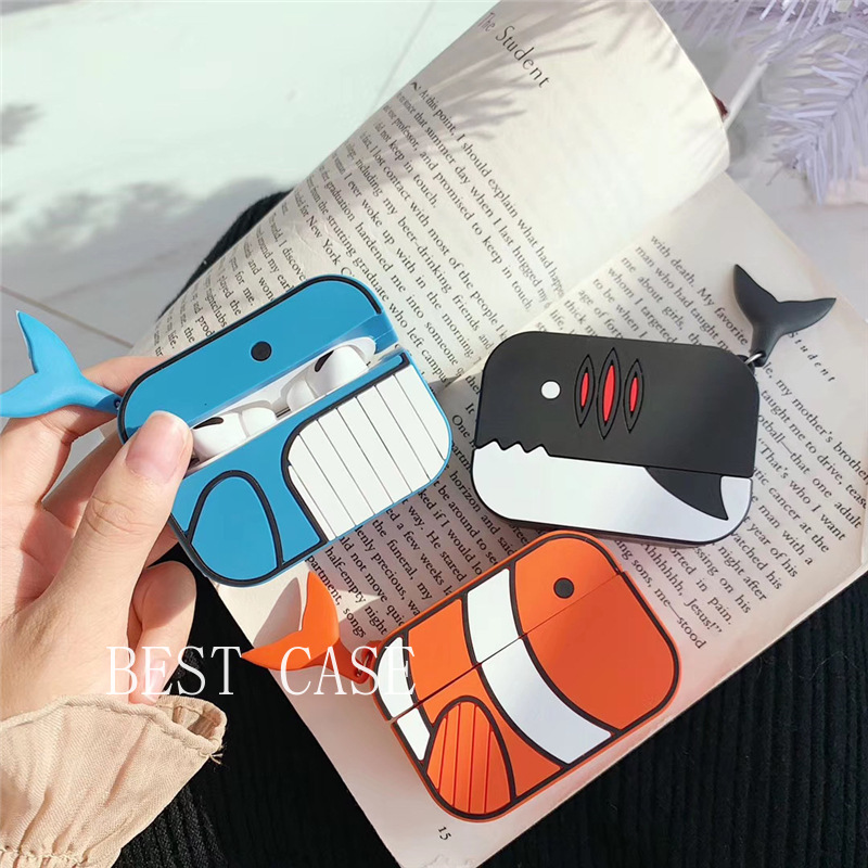 เคสซิลิโคนลายการ์ตูนวาฬสําหรับ Airpods 1 / 2 / Pro