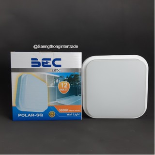 BEC โคมไฟติดผนัง LED สีขาว รุ่น POLAR-SQ/W 12W