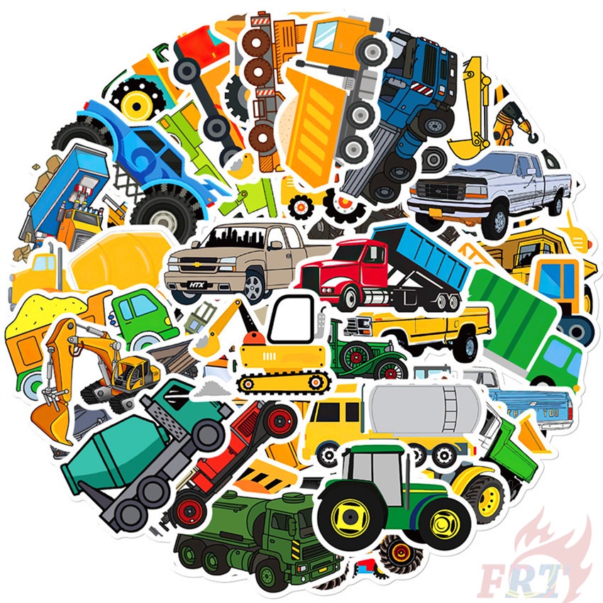 50Pcs/Set ❉ Vehicle Series 02 Cars Bus Truck Stickers ❉ DIY Fashion Luggage Laptop Skateboard Doodle Decals Stickers