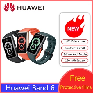 Original Huawei Band 6 สมาร์ทแบนด์ บลูทูธ 1.47 นิ้ว ตรวจจับชีพจร แบตเตอรี่ AMOLED อายุการใช้งานนาน ชาร์จเร็ว