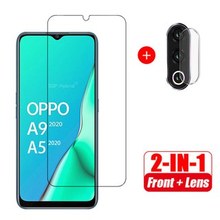 2-in-1 เลนส์กล้อง และกระจกนิรภัย 9D สําหรับ OPPO A5 A9 2020 A11X A3S A5 A5S A7 A37 A73 A83 A73 A79 F5 A59 A59S F1S A57 A39 Realme 5 Pro 3 Pro Realme C2 A1K กระจกกันรอยหน้าจอ