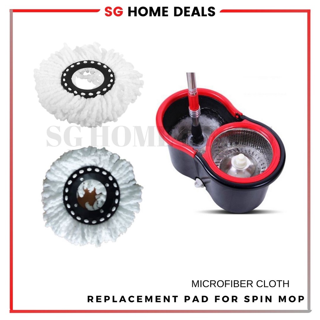 [SG STOCKS] 1 ชิ้น Spin Mop Pad Replacement/ ผ้าไมโครไฟเบอร์ Refill สําหรับ Spin Mop