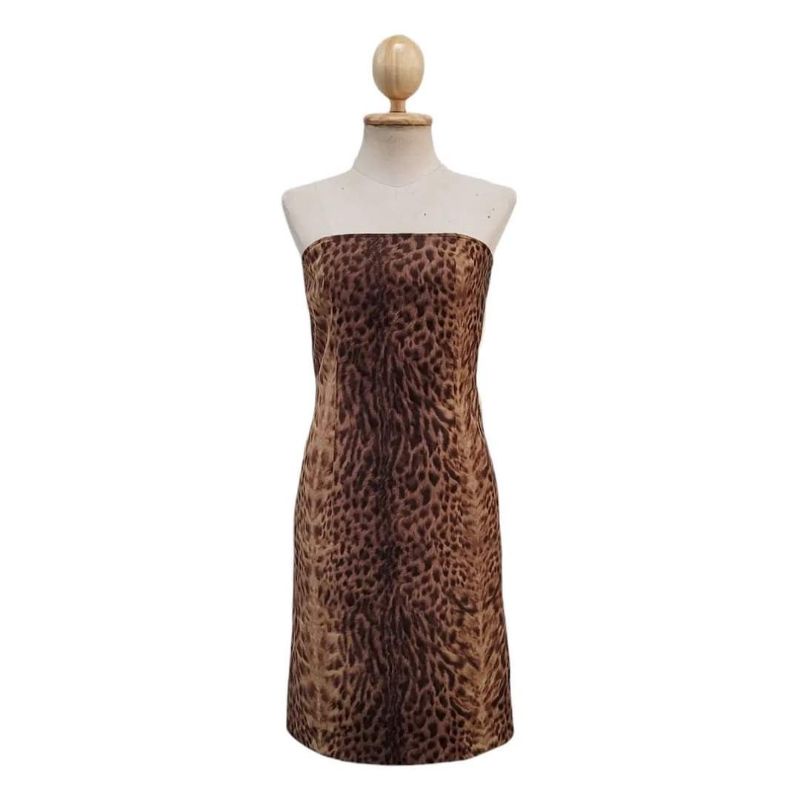 Cecil Mcbee Leopard  Strapless Dress