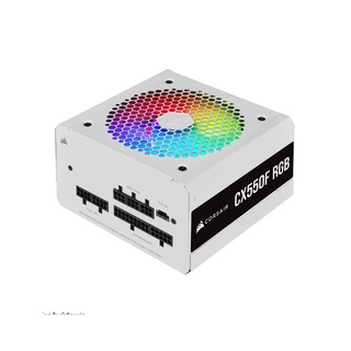 POWER SUPPLY (อุปกรณ์จ่ายไฟ) CORSAIR CX550F RGB (WHITE) 550W 80 PLUS BRONZE (CP-9020225-NA)