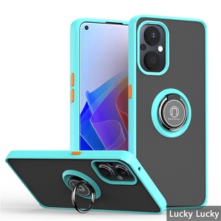 หรูหรา เคส OPPO Reno7 Z 5G ที่วางแหวนอะครีลิคแบบแข็ง เคส กันกระแทก รองรับรถ ที่วางแม่เหล็ก ที่วางโทรศัพท์ ขาตั้งนิ้ว ปกป้องกล้อง