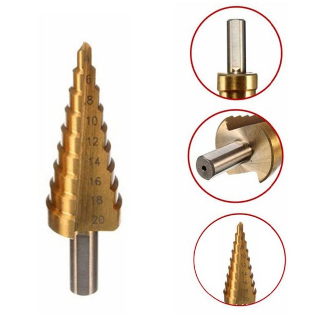 ดอกสว่าน ดอก STEP DRILL ดอกเจดีย์ 4-20 mm เจาะขยาย ดอกสว่านเจดีย์