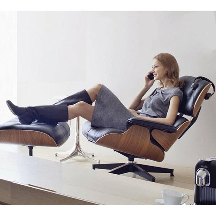 Eames เก้าอี้เลานจ์หนังพักกลางวันออกแบบห้องนั่งเล่นพักผ่อนโซฟาเก้าอี้ ...