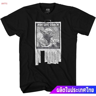 ผ้าฝ้ายแท้เสื้อยืดยอดนิยม STAR WARS Yoda Life Coach Adult Tee Graphic T-Shirt For Men Tshirt Mens Womens T-shirtsS-4XL