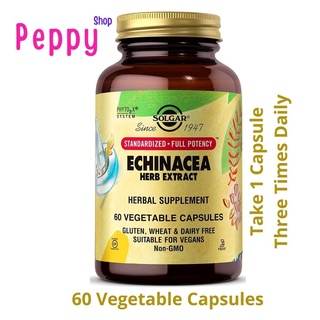 Solgar Echinacea Herb Extract 60 Vegetable Capsules เอ็คไคนาเซีย 60 เวจจี้แคปซูล