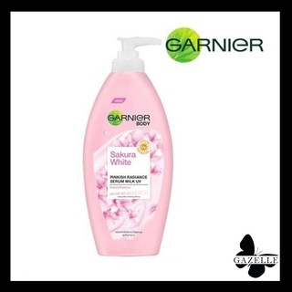 GARNIER SAKURA WHITE PINKISH RADIANCE SERUM MILK UV BODY LOTION [400 ml.]การ์นิเย่ ซากุระ ไวท์ บอดี้ โลชั่นบำรุงผิว