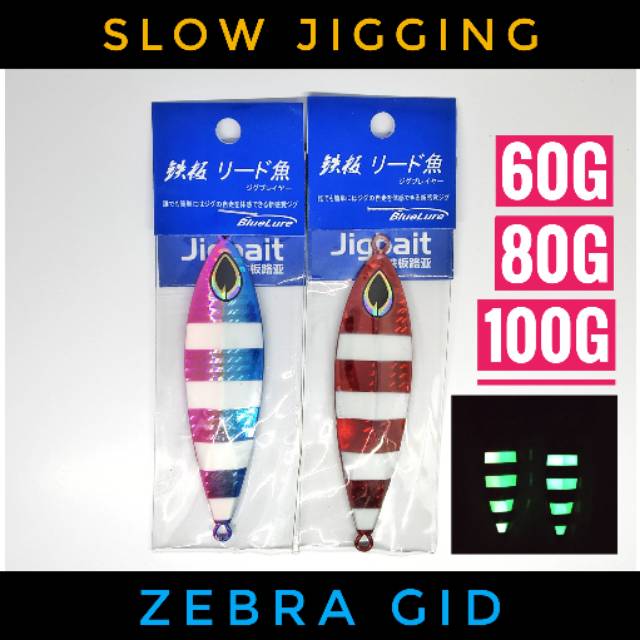 Metal Jig 60g 80g 100g Slow Jigging Butterfly Slow Jig Zebra
