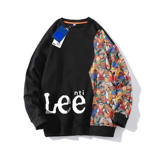 เสื้อสเวตเตอร์ lee  เสื้อฮู้ดผู้ชาย เสื้อแจ็คเก็ตพิมพ์ลายคอกลมใหม่