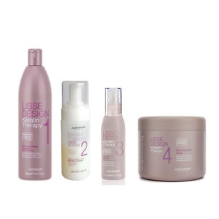 Alfaparf Lisse keratin theraphy set 4 ชิ้น  (#2 keratin fluid ขนาด100มล ในขวดปั้มมูสพร้อมใช้งาน แบบแบ่งบรรจุ)