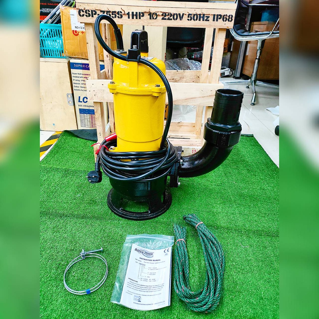 MITSUBISHI ปั๊มแช่ ไดโว่ ดูดโคลน รุ่น CSP-755S ขนาด 3 นิ้ว (1HP) 750 วัตต์ 1เฟส ปั๊มจุ่ม ไดโว่ ดูดโค