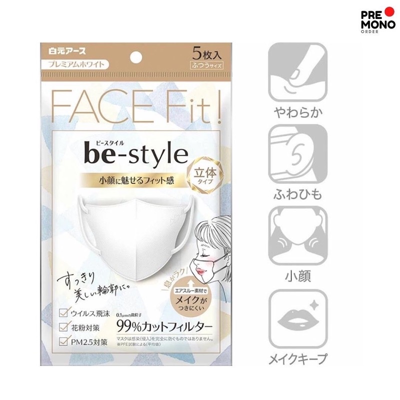 be-style 3D Mask Face fit  หน้ากากอนามัย be-style ทรง 3D จากประเทศญี่ปุ่น
