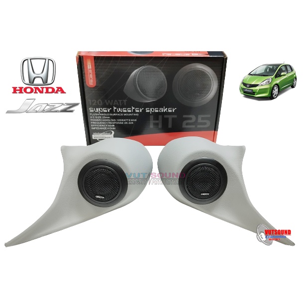 **แท็กสำหรับค้นหา:**

* #หูช้างรถยนต์
* #หูช้างHONDAJAZZ
* #หูช้างพร้อมทวีตเตอร์
* #ทวีตเตอร์HT25
* #ติดตั้งหูช้างรถยนต์

**HT25 ทวีตเตอร์แบบสำเร็จรูป:**

```
หูช้าง HT25 พร้อมติดตั้ง HONDA JAZZ GE 2008-2013

ยกมิติเสียงให้ชัดเจน เน้น SoundStage ให้รายละเอียดเสียงกว้างขึ้น #หูช้างรถยนต์ #ทวีตเตอร์HT25
```