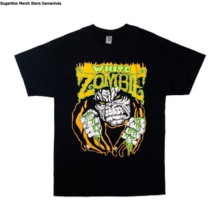 คอลูกเรือเสื้อยืดคอกลมเสื้อยืด พิมพ์ลาย Band WHITE ZOMBIE MONSTER LUGOSI - Lผ้าฝ้ายแท้